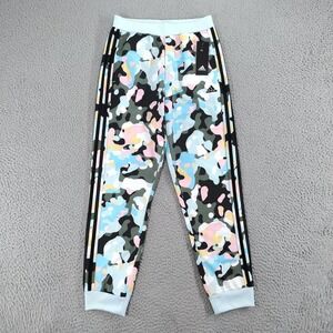 Adidas Pants Girls 14 Multicolor Pastel Camo 3-Stripes Tricot Jogger Regular Fit